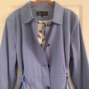 Plus Size Belted Trench Coat (light blue)